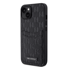 Karl Lagerfeld Originalen ovitek iPhone 14 6.1 - Saffiano Monogram - Card Slot - KLHCP14SSAKLHPPK