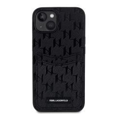 Karl Lagerfeld Originalen ovitek iPhone 14 6.1 - Saffiano Monogram - Card Slot - KLHCP14SSAKLHPPK