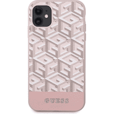 Guess Originalni ovitek G-Cube GUHMN61HGCFSEP z Magsafe za iPhone 11 - roza