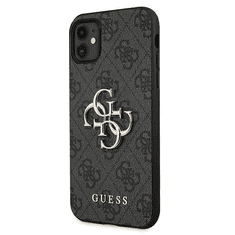 Guess GUHCN614GMGGR silikonski ovitek za iPhone 11 - črn z zlatim logom