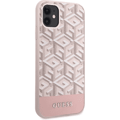 Guess Originalni ovitek G-Cube GUHMN61HGCFSEP z Magsafe za iPhone 11 - roza