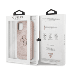 Guess GUHCN614GMGPI silikonski ovitek za iPhone 11 - roza z zlatim logom