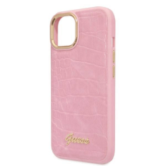 Guess GUHCP14SHGCRHP ovitek za iPhone 14 6.1 - roza z vzorcem kače