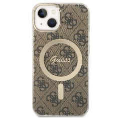 Guess Originalni ovitek GUHMP14SH4STW z Magsafe za iPhone 14 6.1 - rjav