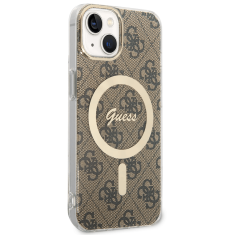 Guess Originalni ovitek GUHMP14SH4STW z Magsafe za iPhone 14 6.1 - rjav