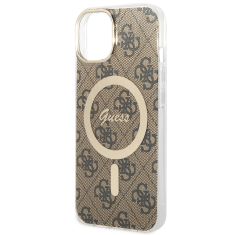 Guess Originalni ovitek GUHMP14SH4STW z Magsafe za iPhone 14 6.1 - rjav