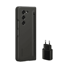 Samsung Original Starter Pack EF-OF94KKB za Galaxy Z Fold 5 - črn Slim S Pen Case Ovitek, polnilec adapter Super fast charger TA800 25W in pisalo - črn