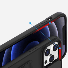 Onasi Lens Cover silikonski ovitek zaščita za iPhone 15 - črn