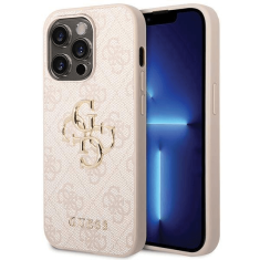 Guess GUHCP15M4GMGPI silikonski ovitek za iPhone 15 Plus - roza z zlatim logom