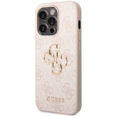 Guess GUHCP15M4GMGPI silikonski ovitek za iPhone 15 Plus - roza z zlatim logom