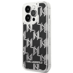 Karl Lagerfeld Originalen ovitek iPhone 14 Pro - svetleč Monogram črn - KLHCP14LLMNMK