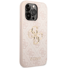 Guess GUHCP15M4GMGPI silikonski ovitek za iPhone 15 Plus - roza z zlatim logom