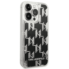 Karl Lagerfeld Originalen ovitek iPhone 14 Pro - svetleč Monogram črn - KLHCP14LLMNMK