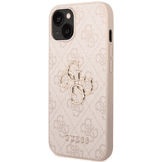 Guess GUHCP15S4GMGPI silikonski ovitek za iPhone 15 - roza z zlatim logom