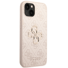 Guess GUHCP15S4GMGPI silikonski ovitek za iPhone 15 - roza z zlatim logom