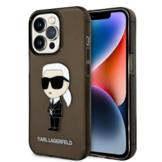 Karl Lagerfeld Originalen ovitek iPhone 14 Pro - IML NFT Karl Full Body - prozorno črn ovitek- KLHCP14LHNIKTCK