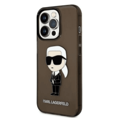 Karl Lagerfeld Originalen ovitek iPhone 14 Pro - IML NFT Karl Full Body - prozorno črn ovitek- KLHCP14LHNIKTCK