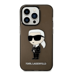 Karl Lagerfeld Originalen ovitek iPhone 14 Pro - IML NFT Karl Full Body - prozorno črn ovitek- KLHCP14LHNIKTCK