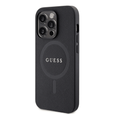 Guess Originalni ovitek GUHMP15LPSAHMCK z Magsafe Saffiano za iPhone 15 Pro - črn