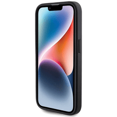 Guess GUHCP15XHG4SGK silikonski ovitek za iPhone 15 Pro Max - črn z bleščicami in zlatim logom