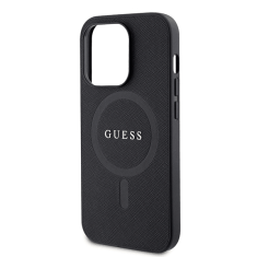 Guess Originalni ovitek GUHMP15LPSAHMCK z Magsafe Saffiano za iPhone 15 Pro - črn