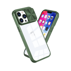 Onasi Lens Cover silikonski ovitek zaščita za iPhone 11 - prozorno/zelen