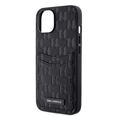 Karl Lagerfeld Originalen ovitek iPhone 14 6.1 - Saffiano Monogram - Card Slot - KLHCP14SSAKLHPPK