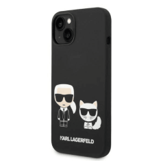 Karl Lagerfeld Originalen ovitek MagSafe iPhone 14 6.1 - Full Bodies - črn silikonska zaščita - KLHMP14SSSKCK