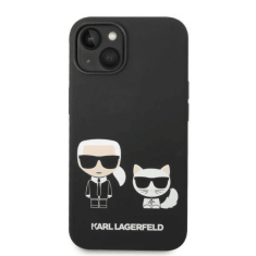 Karl Lagerfeld Originalen ovitek MagSafe iPhone 14 6.1 - Full Bodies - črn silikonska zaščita - KLHMP14SSSKCK