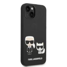 Karl Lagerfeld Originalen ovitek MagSafe iPhone 14 6.1 - Full Bodies - črn silikonska zaščita - KLHMP14SSSKCK