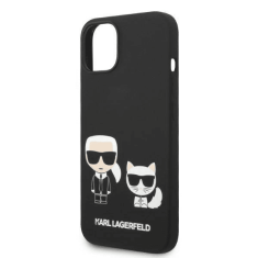 Karl Lagerfeld Originalen ovitek MagSafe iPhone 14 6.1 - Full Bodies - črn silikonska zaščita - KLHMP14SSSKCK