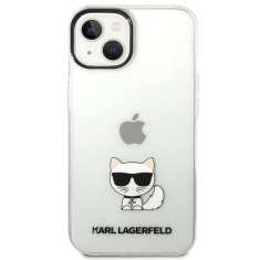 Karl Lagerfeld Originalen ovitek iPhone 14 6.1 - Choupette Logo - prozoren ovitek - KLHCP14SCTTR