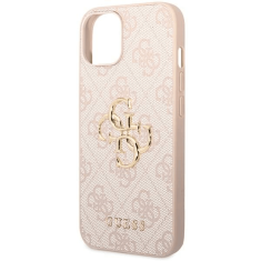 Guess GUHCP15S4GMGPI silikonski ovitek za iPhone 15 - roza z zlatim logom