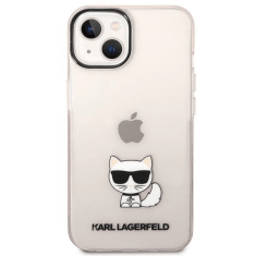 Karl Lagerfeld Originalen ovitek iPhone 14 Plus 6.7- Choupette Logo - prozorno roza ovitek - KLHCP14MCTTRI