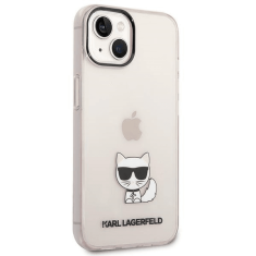 Karl Lagerfeld Originalen ovitek iPhone 14 Plus 6.7- Choupette Logo - prozorno roza ovitek - KLHCP14MCTTRI