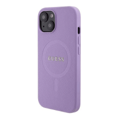 Guess Originalni za iPhone 15 ovitek GUHMP15SPSAHMCU z Magsafe Saffiano - vijola