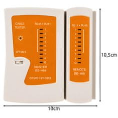 MG Bigstren kabelski tester RJ45 / RJ11, belo/oranžna