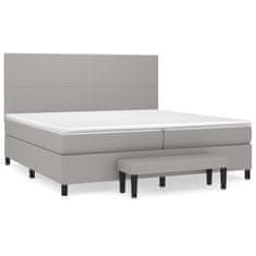 Vidaxl Box spring postelja z vzmetnico svetlo siva 200x200 cm blago