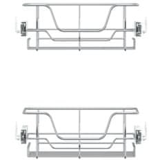 Vidaxl Izvlečne žične košare 2 kosa srebrne 45 cm