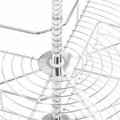 Vidaxl Kuhinjska košara 2-nadstropna srebrna vrtljiva 71x71x80 cm