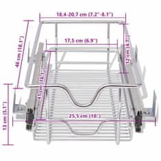 Vidaxl Izvlečne košare mrežaste 2 kosa 300 mm srebrne