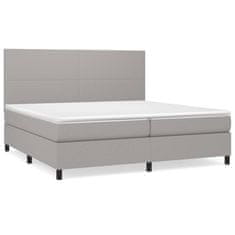 Vidaxl Box spring postelja z vzmetnico svetlo siva 200x200 cm blago