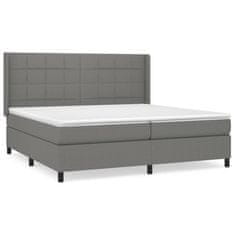 Vidaxl Box spring postelja z vzmetnico temno siva 200x200 cm blago