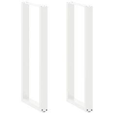 shumee vidaXL Noge kavne mizice U-oblika 2 kosa bela 40x(110-111) cm jeklo