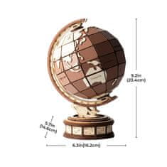 RoboTime 3D lesena sestavljanka Globus in čudesa sveta