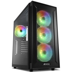 Sharkoon TG6M RGB ATX gaming okno črno ohišje