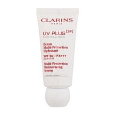 Clarins UV Plus 5P Multi-Protection Moisturizing Screen SPF50 zaščitni in vlažilni fluid za obraz 30 ml Odtenek translucent za ženske