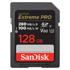 SanDisk Extreme PRO 128 GB V60 UHS-II kartice SD, 280/100 MB/s,V60,C10,UHS-II