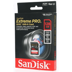 SanDisk Extreme PRO 128 GB V60 UHS-II kartice SD, 280/100 MB/s,V60,C10,UHS-II