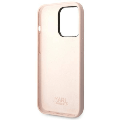 Karl Lagerfeld Originalen ovitek iPhone 14 Pro - Choupette Logo - roza silikonska zaščita - KLHCP14LSLCTPI
